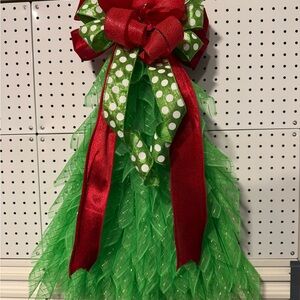 Festive Green and Red Ribbon Christmas Tree wreath